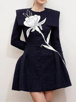 New Autumn Winter High Grade Retro Luxury Tweed Dress
