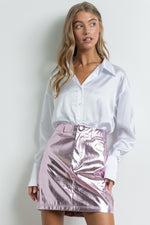Metallic Rose Mini Skirt