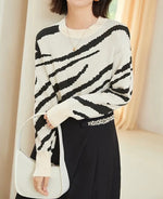 Zebra Print Simple Basic Sweater