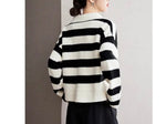 Slouchy Striped Knitted Sweater