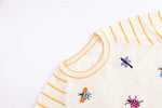 Embroidery Cartoon Knitted T-shirt