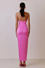 Backless Dress Wrapping Asymmetric