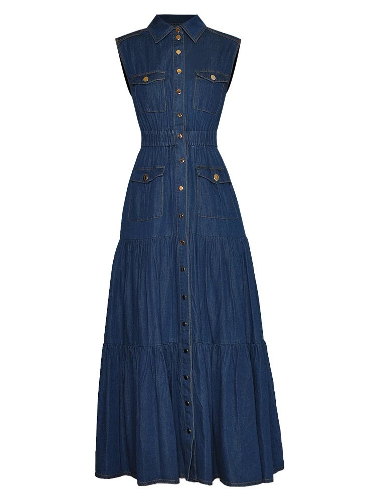 Imperial Denim Maxi Dress